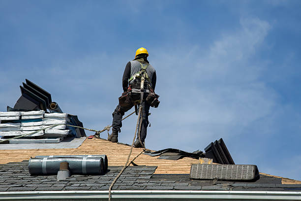 Professional Gutter Installation technician working in Coatesville, IN